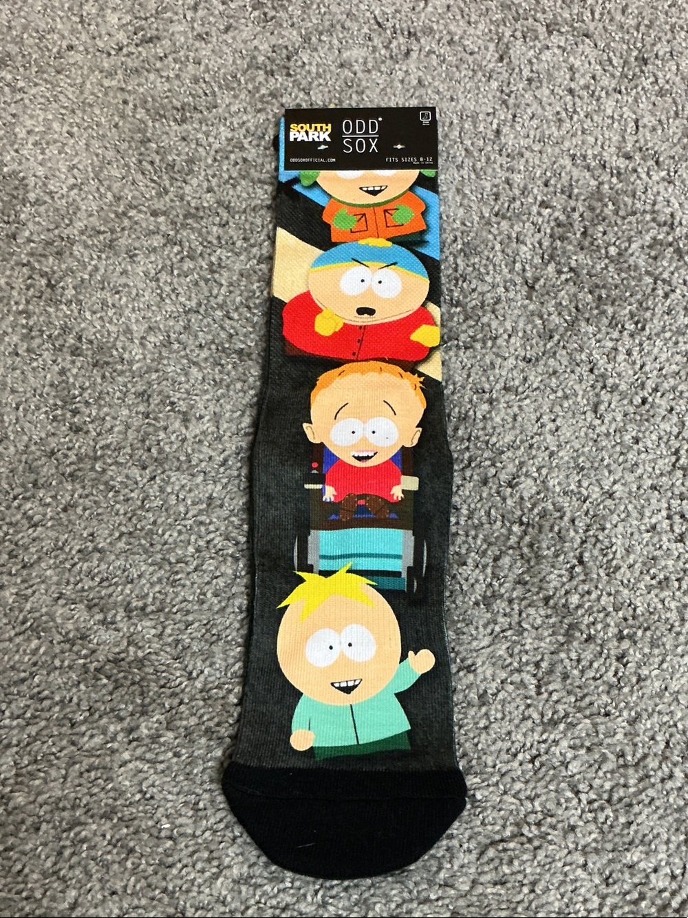 Odd Sox South Park Kids Character Crew Socks - Black/Grey